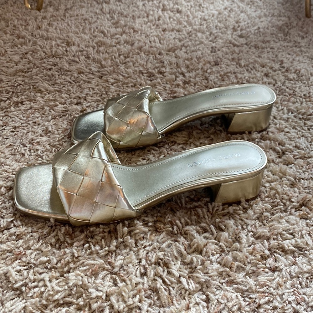 Marc Fischer Gold Sandals (NEVER WORN)